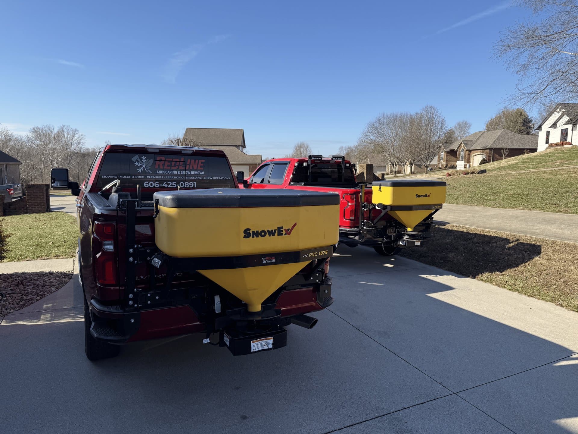 Freshly mowed residential lawn